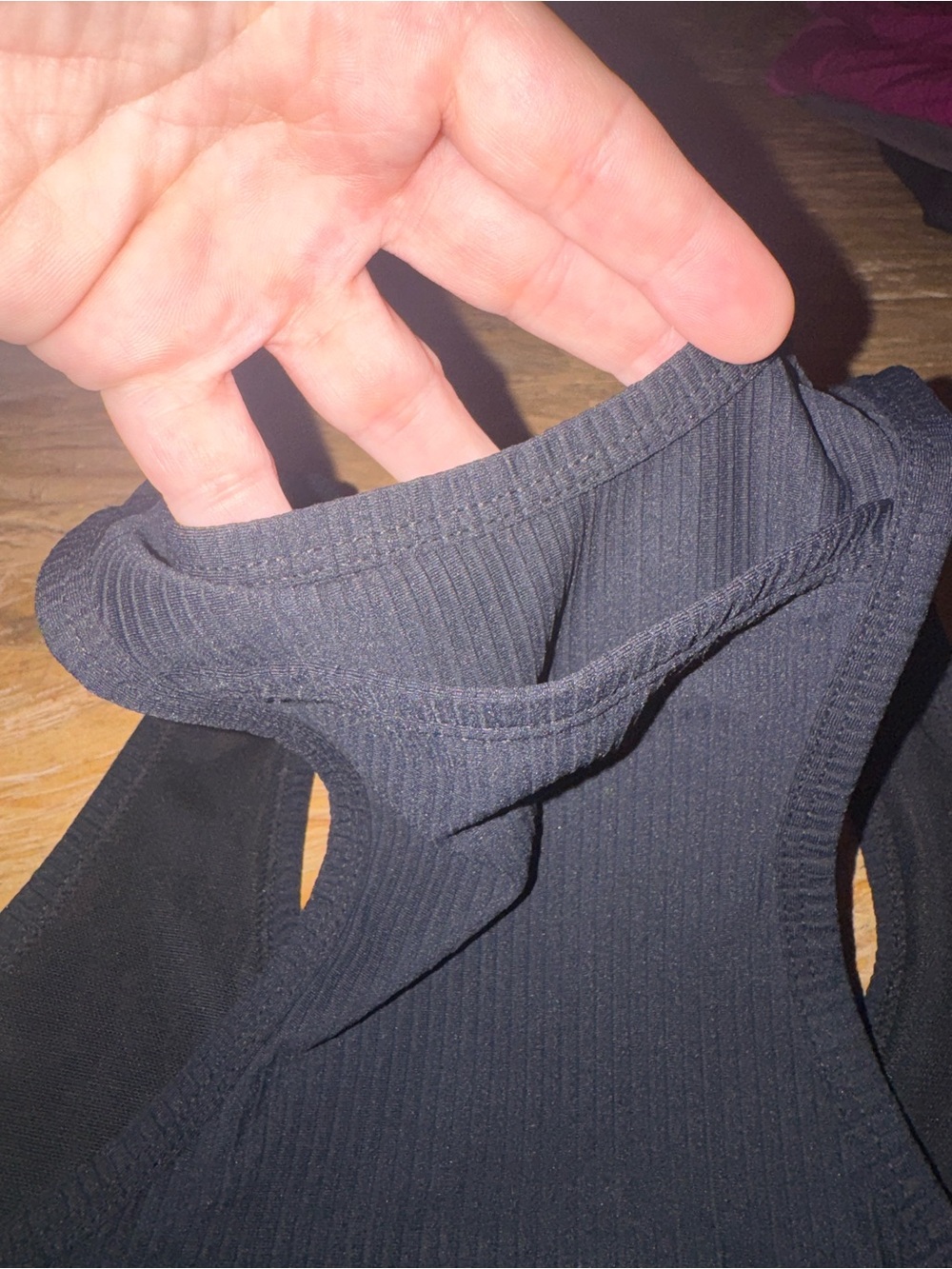 JK Black Ribbed Racerback Crop Tank Top - Picture 5 of 5